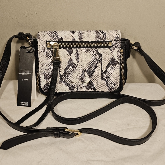 $168 genuine leather Sorrento mini crossbody vanilla snake Aimee kestenberg - Picture 14 of 16